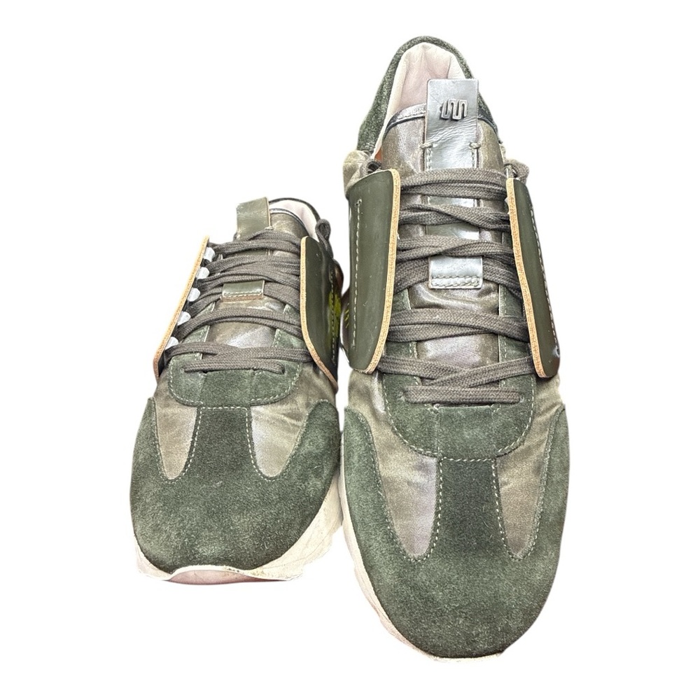 ESSEutESSE Olive Green Sneakers EU 40 Italian Leather Mixed Material Shoes